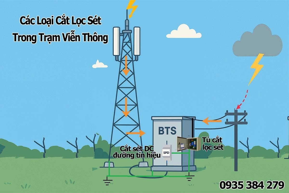 Thiết bị cắt lọc sét trong trạm viễn thông
